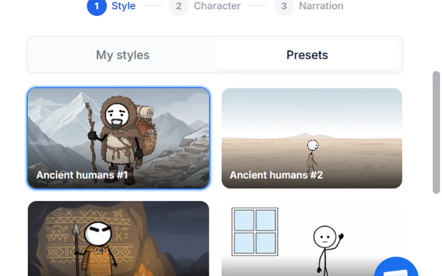 Choosing the style, character and narration