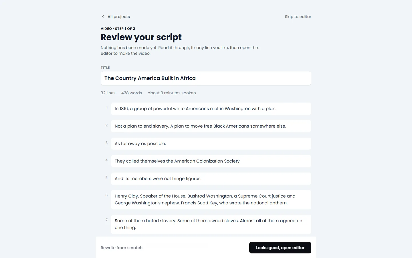 Reviewing a script line by line
