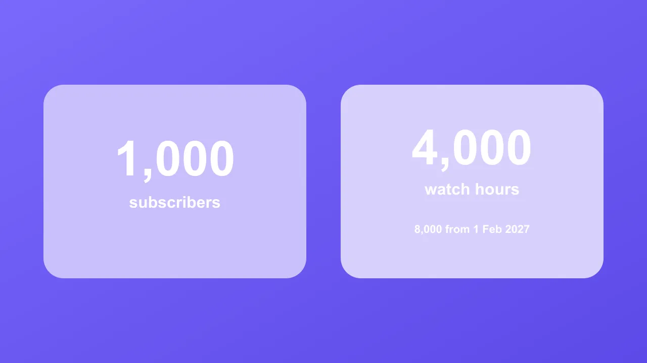YouTube monetization requirements: qualify before Feb 2027